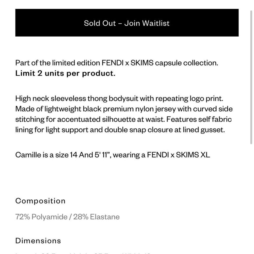 FENDI X SKIMS HIGH NECK BODYSUIT - Picture 4 of 5
